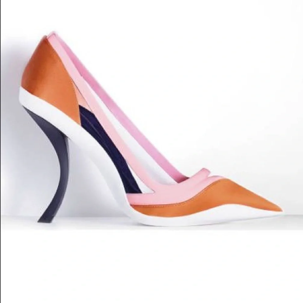 Dior Heels.  Vintage Pink and Orange Dior Heels - Picture 3 of 10